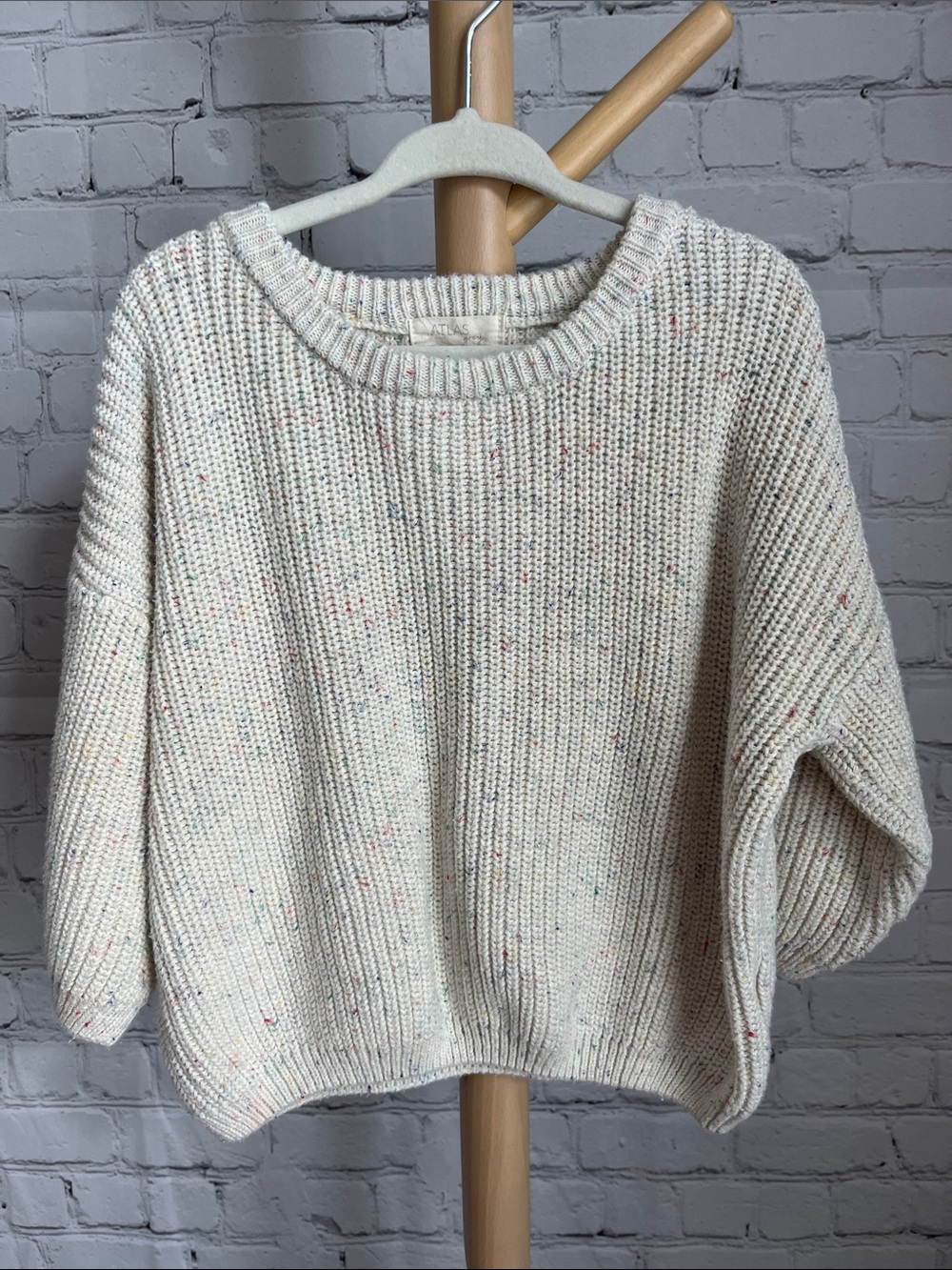 Atlas Grey Baby Girl Cozy Cream Speckled Knit Sweater 12-18M
